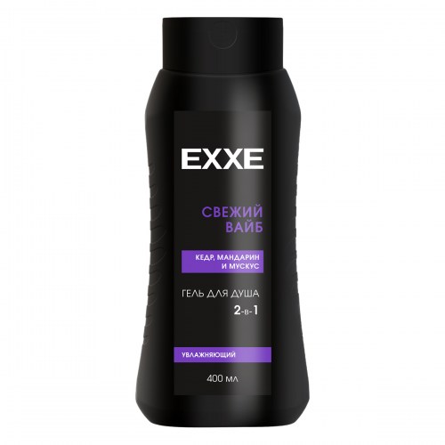 EXXE Мужской гель для душа 2в1 «СВЕЖИЙ ВАЙБ» увлажняющий, 400 мл (VIBE)